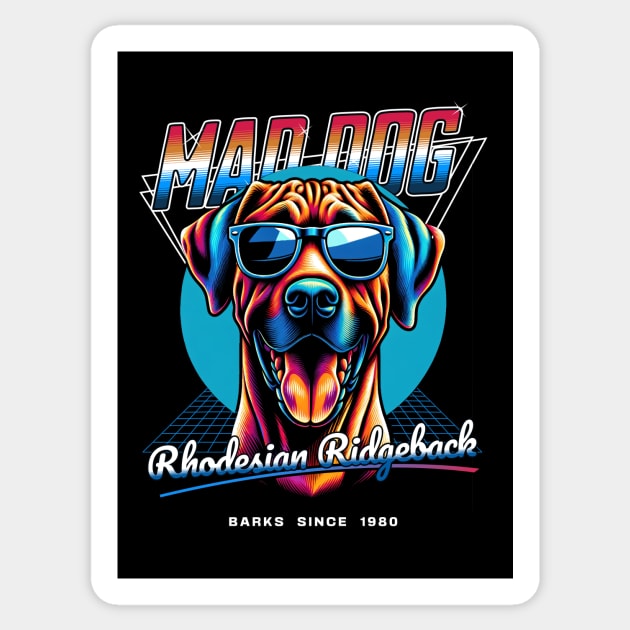 Mad Dog Rhodesian Ridgeback Sticker by Miami Neon Designs